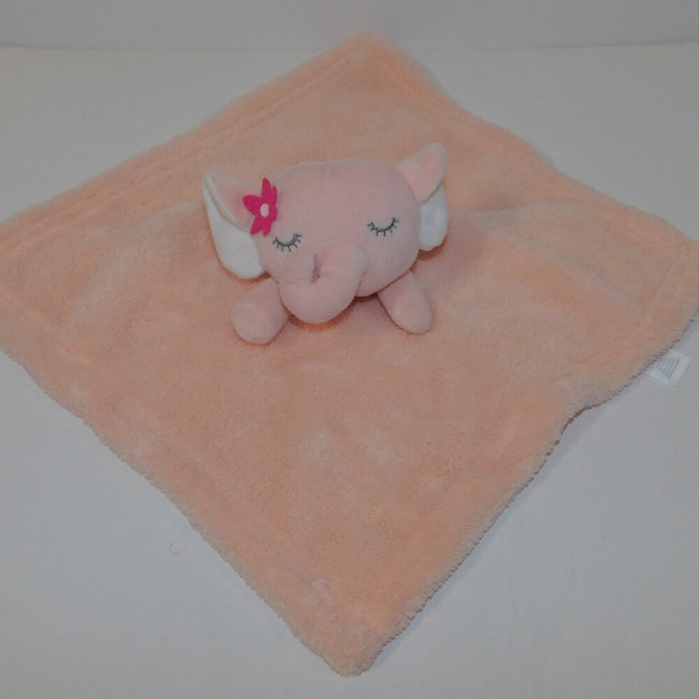Baby Gear Pink Elephant w Flower Security Blanket Plush Baby Lovey nunu Soother